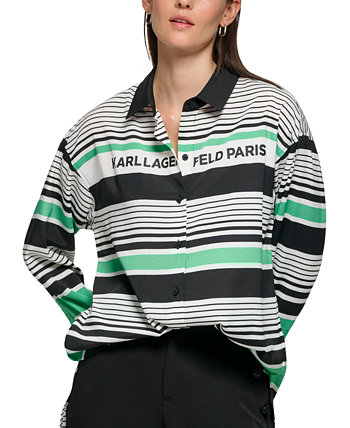 Женская полосатая блуза оверсайз Karl Lagerfeld Paris