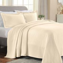 SUPERIOR Solitaire Cotton Medium Weight All-Season Matelasse Diamond Bedspread & Sham Set Superior