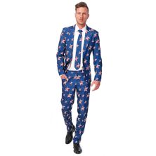 Мужской костюм Suitmeister Slim-Fit USA со звездами и полосками Americana, костюм и галстук Suitmeister