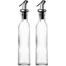 Juvale Olive Oil Dispenser  2 Pack 250ml 8.5oz Glass Oil Bottle, Oil and Vinegar Cruet with Dispenser - Clear Juvale