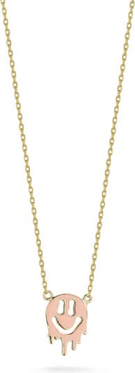 Ожерелье с подвеской в виде смайлика из стерлингового серебра 14 карат с позолотой Sphera Milano