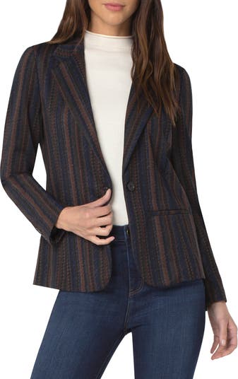 Fitted Mix Stripe Knit Blazer Liverpool Los Angeles