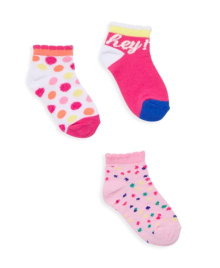 Комплект из 3 пар носков до щиколотки Isaac Mizrahi x Crayola для маленьких девочек и девочек Isaac Mizrahi Loves Crayola