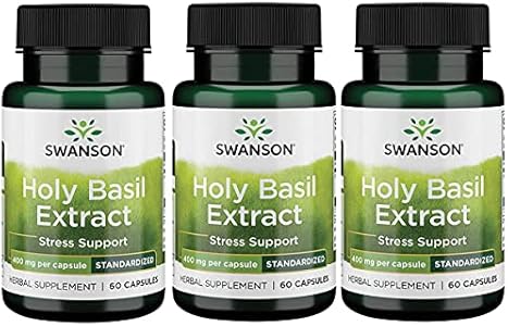 Swanson Holy Basil Extract (Tulsi) 400 Milligrams 60 Capsules Swanson