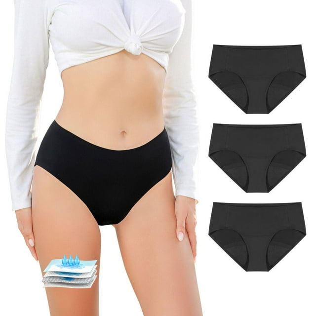 Женское Менструальное нижнее белье CARER CARER Womens Menstrual Period Panties Washable Leak Proof Underwear Postpartum Protective Briefs 3-Pack CARER Healthcare