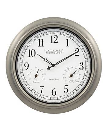 404-1946 18-дюймовые домашние или наружные аналоговые настенные часы из атомного пластика La Crosse Technology