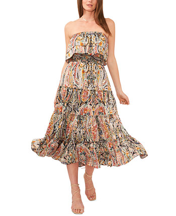 Women's Strapless Tiered Ruffle Midi Dress 1.STATE