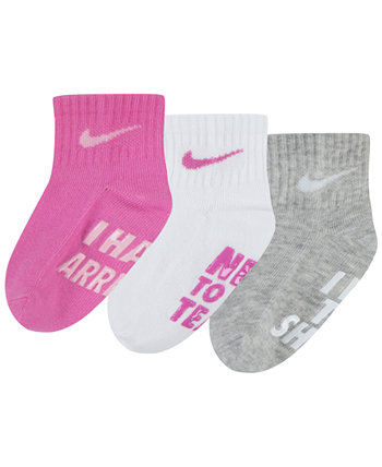 Хлопковые носки Verbiage Gripper для маленьких мальчиков и девочек, 3 шт. Nike