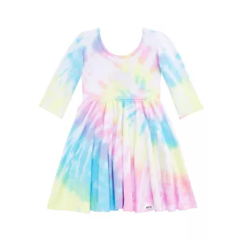 Little Girl's &amp; Girl's Twirly Tie-Dye Stretch-Cotton Dress Worthy Threads