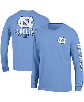 Мужская футболка с длинным рукавом Carolina Blue North Carolina Tar Heels Team Stack Champion