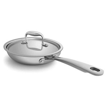 8 Inch Triple-Ply Stainless Steel Fry Pan with Lid Mega Casa