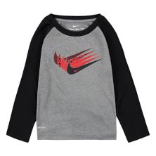 Футболка Nike с длинными рукавами и повторяющимся логотипом Nike для малышей и малышей Nike