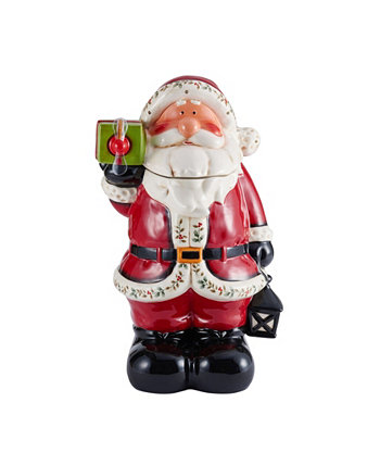 Pfaltzgraff Santa со светодиодной банкой для печенья Winterberry