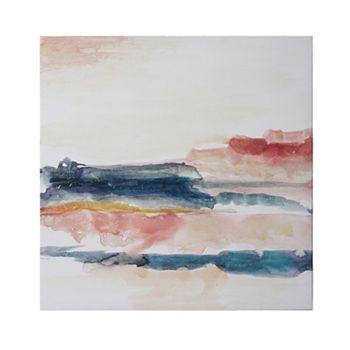 American Art Décor Watercolor Sunset & Ocean I Canvas Wall Art American Art Décor