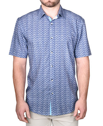 Men's Printed Short-Sleeve Woven Shirt Vintage 1946