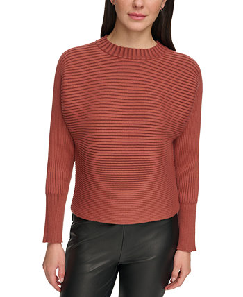 Женский свитер в оттоманскую рубчик с рукавами «летучая мышь» DKNY