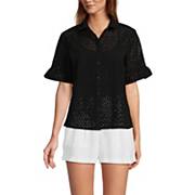 Женская Блузка Lands' End Eyelet Ruffle Sleeve Lands' End