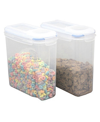 Vintiquewise Маленькие пластиковые контейнеры для пищевых хлопьев без бисфенола А с герметичной крышкой с носиком, набор из 2 шт. Basicwise