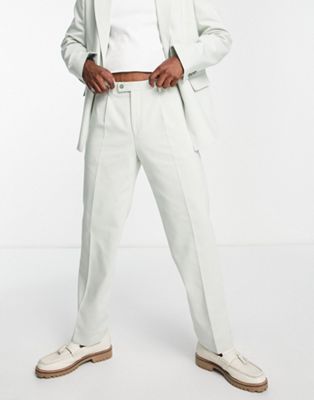 Viggo Pierre: свободные прямые брюки шалфейного цвета Viggo