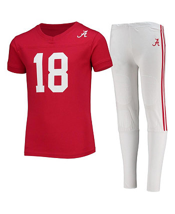 Youth Boys Crimson Alabama Crimson Tide Football T-shirt and Pants Sleep Set Wes & Willy
