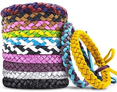 36 Pack Mosquito Repellent Bracelets, PU Leather Insect & Bug Repellent Wrist Bands for Kids & Adults Outdoor Camping Fishing Traveling BuggyBands