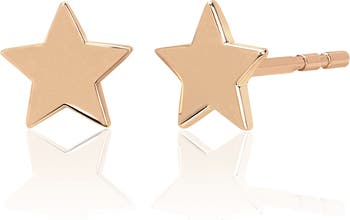 Серьги-гвоздики со звездами из 14-каратного золота EF Collection