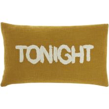 Mina Victory Life Styles Tonight Reversible Not Tonight Tufted Text 14&#34; X 24&#34; Indoor Throw Pillow RugMarketPlace