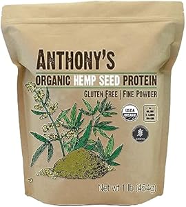 Anthony's Organic Hemp Seed Protein, 1 lb (Фунты), Cold Pressed, Gluten Free, Non GMO, Fine Powder (Порошок) Anthony's