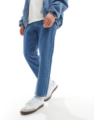 Широкие укороченные джинсы синего цвета Jack & Jones Mark Jack & Jones