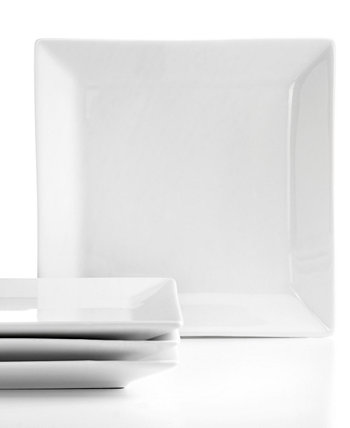 Набор из 4 квадратных тарелок для закусок Whiteware, созданный для Macy's The Cellar