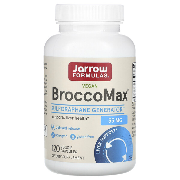 BroccoMax, 120 вегетарианских капсул с отсроченным высвобождением Jarrow Formulas