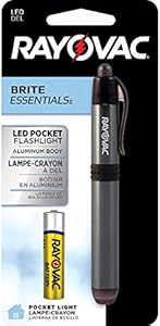 Rayovac Batteries BEPN1AAA-BA Brite Essentials LED Aluminum Penlight, Standard, Grey (Pack of 6) Rayovac