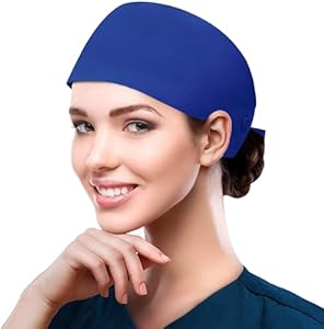 Fesciory Adjustable Working Caps with Button & Sweatband, Elastic Bandage Tie Back Hats for Women Fesciory