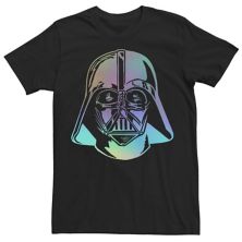 Мужская футболка с неоновым радужным шлемом Star Wars Darth Vader Big Face Star Wars