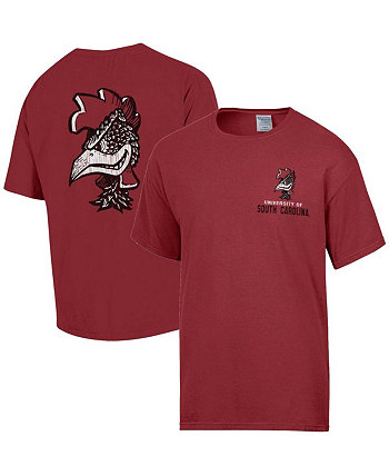 Мужская гранатовая футболка с винтажным логотипом South Carolina Gamecocks с эффектом потертости Comfortwash