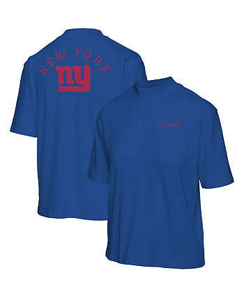 Женская футболка Royal New York Giants с короткими рукавами и воротником под горло Junk Food