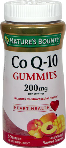 Co Q-10 Gummies (Жевательные конфеты) Peach Mango -- 200 mg - 60 Gummies Nature's Bounty