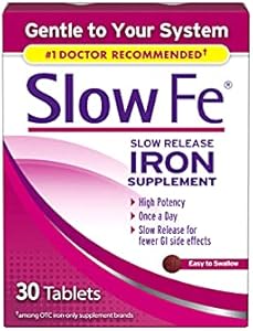 Slow Fe Slow Release Iron Supplement - 30 Tablets, Pack of 4 Slow Fe