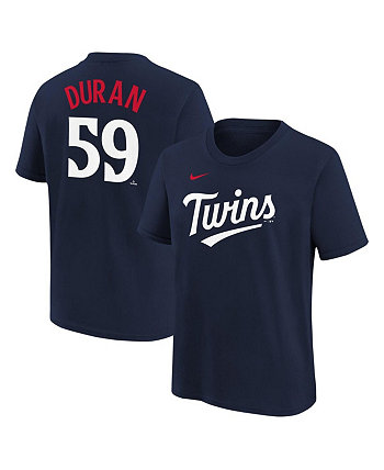 Темно-синяя футболка с именем и номером Big Boys Jhoan Duran Minnesota Twins Nike