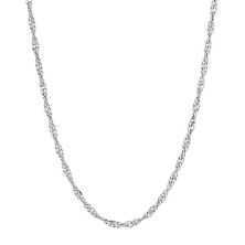 Sterling Silver 2.8 mm Singapore Chain Necklace - 18 in. Unbranded