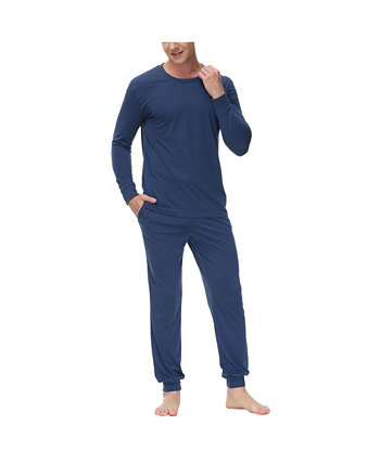 Мужская двухкомпонентная рубашка с круглым вырезом и пижамный комплект Jogger INK+IVY