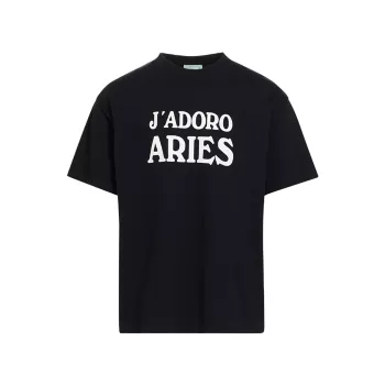 Хлопковая футболка с логотипом Aries