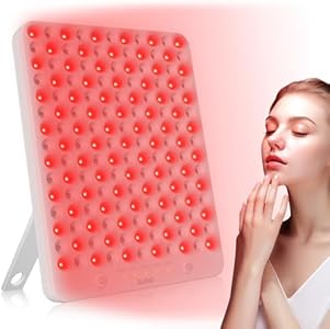 SUXIO Red Light Therapy lamp - 165 LED Red Light Therapy Panel for Face & Body, Portable Deep 660nm - 850nm Near Infrared Light Therapy Device with Eye-Patch, White SUXIO