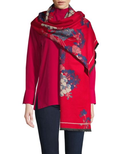 Двусторонний шарф с цветочным принтом Saachi