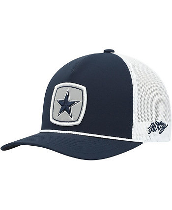 Мужская темно-синяя, белая шляпа Dallas Cowboys со звездой и нашивкой Rope Trucker Snapback Hooey