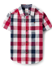 Boys Matching Family Plaid Poplin Button Up Shirt The Children`s Place