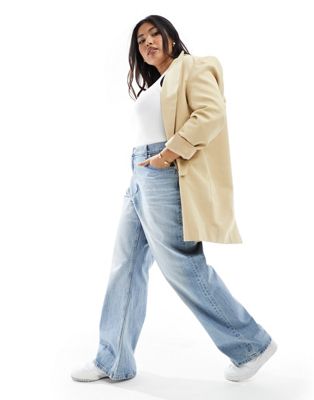 Прямые джинсы светло-голубого цвета ASOS DESIGN Curve для женщин ASOS Curve