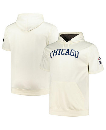 Мужская овсяная толстовка с капюшоном Chicago White Sox Big and Tall Contrast с короткими рукавами Profile