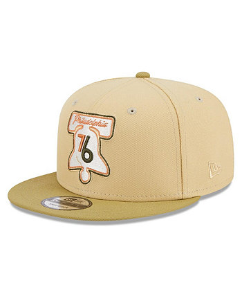 Мужская кепка Snapback цвета хаки, коричневого цвета Philadelphia 76ers Green Collection 9FIFTY New Era
