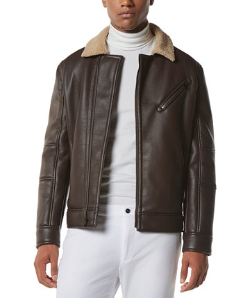Мужская асимметричная мото куртка Maxton с воротником из искусственной овчины Marc New York